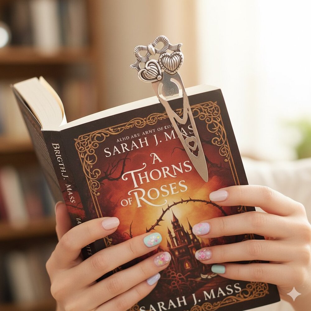 Vintage Brighton Bow Heart Retired Bookmark Silver Tone Metal Bookworm Taiwan